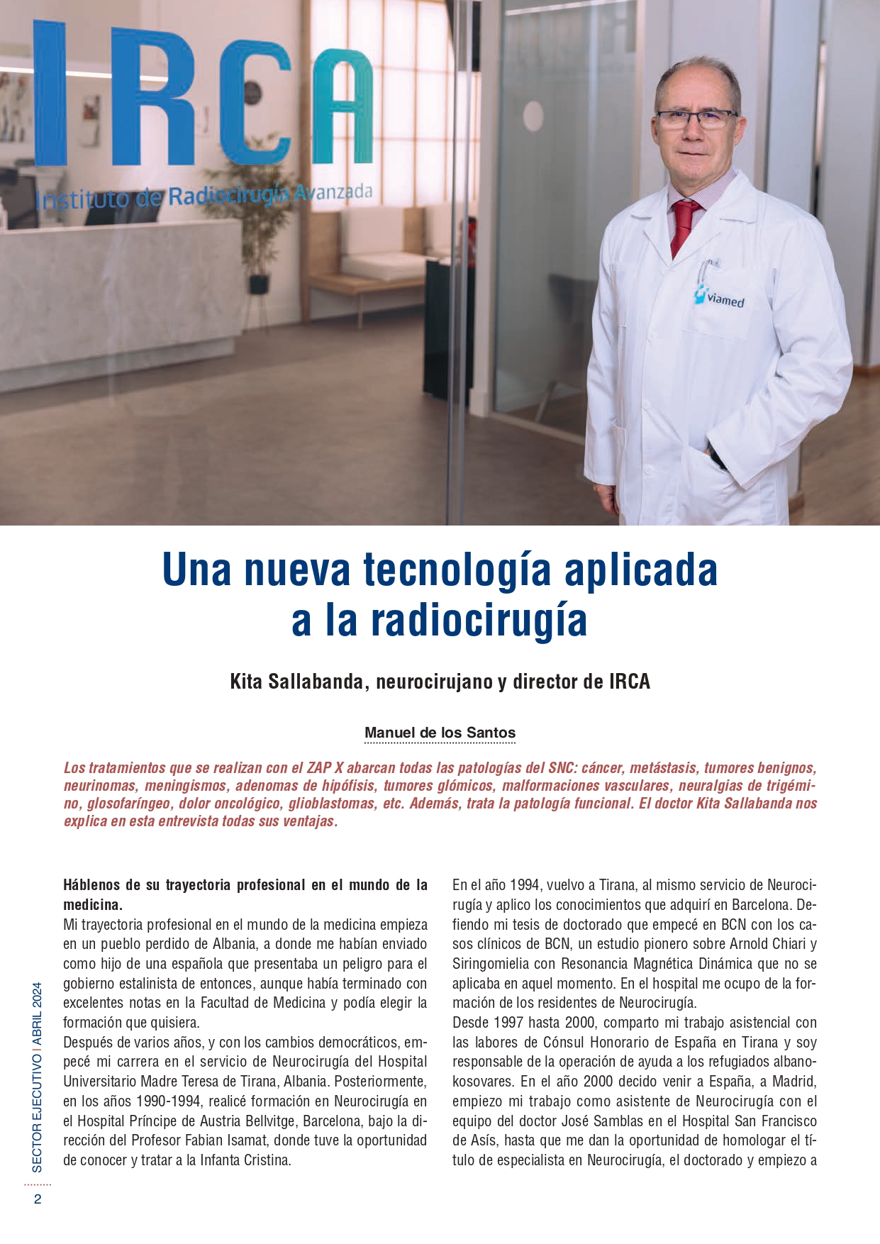 Reportaje Dr Kita Sallabanda de IRCA en Revista Sector Ejecutivo_page-0001